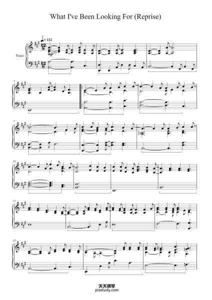 “What I've Been Looking For (Reprise)”钢琴谱-Andy Dodd and Adam Watts arr. Shruikan-免费下载-天天钢琴