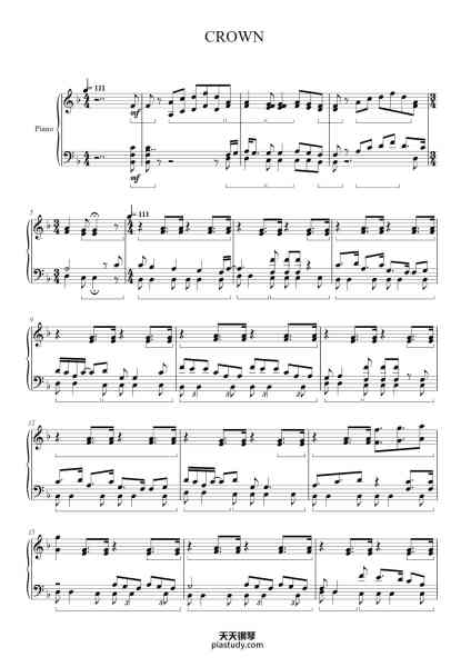 “CROWN”钢琴谱-arr. Joshua Igbeare-免费下载-天天钢琴