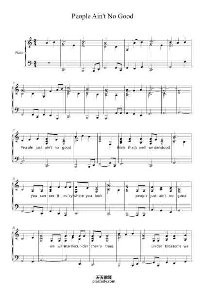 “People Ain't No Good”钢琴谱-Nick Cave-免费下载-天天钢琴