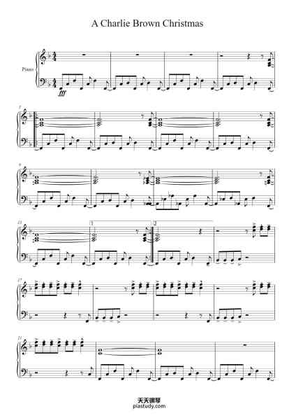 “A Charlie Brown Christmas”钢琴谱-Vince Guaraldi, Paul Murtha-免费下载-天天钢琴