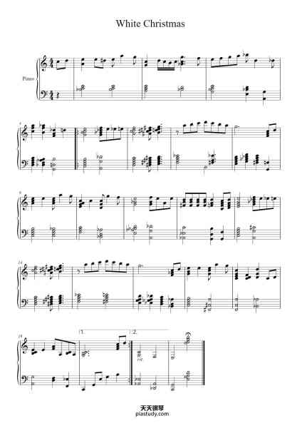“White Christmas”钢琴谱-Irving Berlin-免费下载-天天钢琴