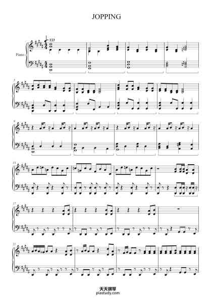 “JOPPING”钢琴谱-Arranged by myee89-免费下载-天天钢琴
