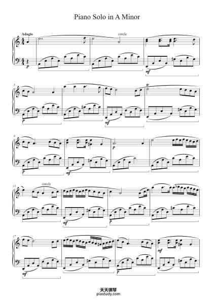 “Piano Solo in A Minor”钢琴谱-Nicholaus Bisma Orvala Setra
July 2014 - October 2014 -免费下载-天天钢琴