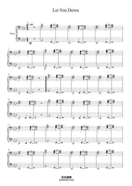 “Let You Down”钢琴谱-Pumens Faulkgrant-免费下载-天天钢琴