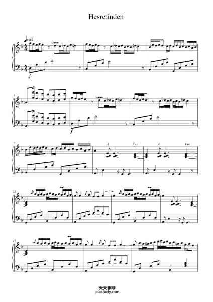 “Hesretinden”钢琴谱-Fuad İbrahimli-免费下载-天天钢琴