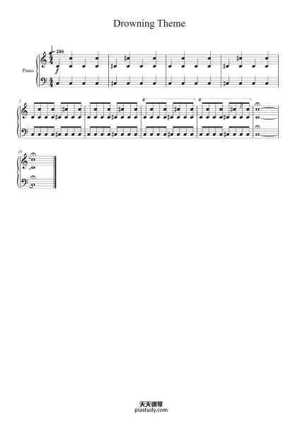 “Drowning Theme”钢琴谱-Masato Nakamura-免费下载-天天钢琴