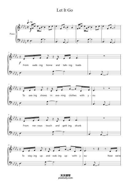 “Let It Go”钢琴谱-James Bay-免费下载-天天钢琴