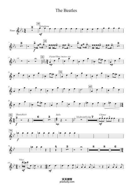 “The Beatles”钢琴谱-Arr. John Higgins-免费下载-天天钢琴