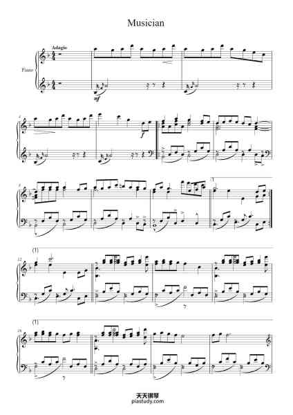 “Musician”钢琴谱-Arr by: Xald Balghostriped-免费下载-天天钢琴