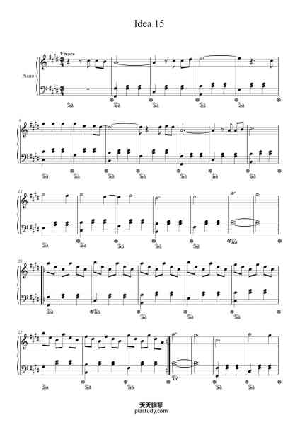 “Idea 15”钢琴谱-Gibran Alcocer-免费下载-天天钢琴