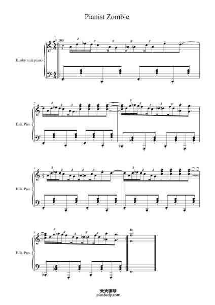 “Pianist Zombie”钢琴谱-original : Michael Land BeatHoven-免费下载-天天钢琴