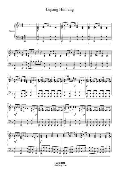 “Lupang Hinirang”钢琴谱-Music by Julian Felipe-免费下载-天天钢琴