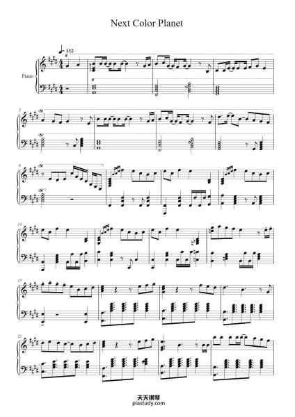 “Next Color Planet”钢琴谱-Song by Hoshimachi Suisei
Arr. Fonzi M
Transcribed by Ecalang
-免费下载-天天钢琴