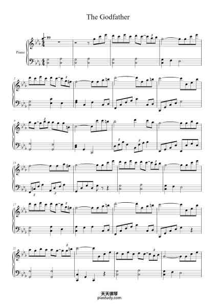 “The Godfather”钢琴谱-Nino Rota-免费下载-天天钢琴