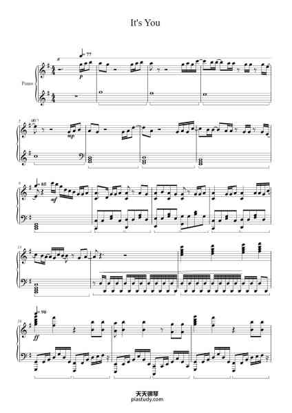 “It's You”钢琴谱-Composed by Henry Arranged by Roger Nguyen-免费下载-天天钢琴