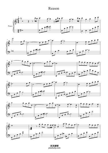 “Reason C调精编简易版 蓝色生死恋 插曲”钢琴谱-李闰珉-免费下载-天天钢琴