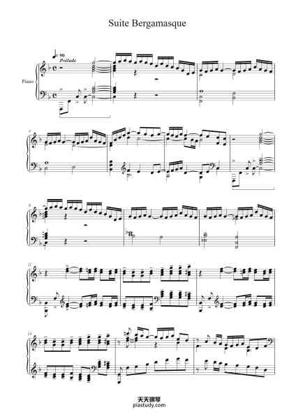 “Suite Bergamasque”钢琴谱-Claude Debussy-免费下载-天天钢琴