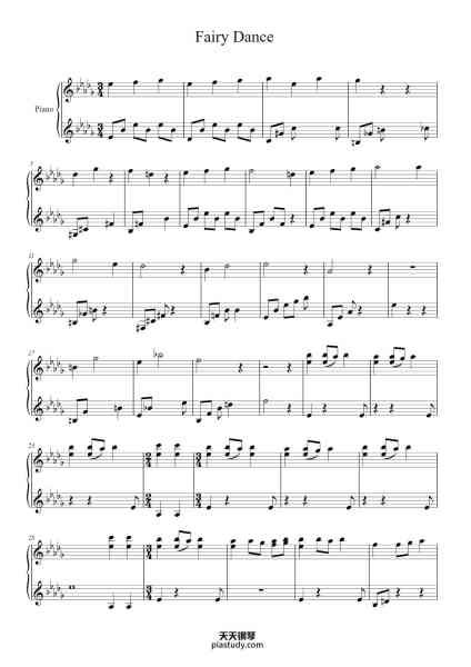“Fairy Dance”钢琴谱-James Newton Howard-免费下载-天天钢琴