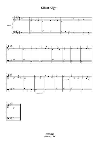 “Silent Night”钢琴谱-Franz Gruber-免费下载-天天钢琴