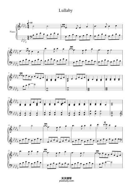 “Lullaby—Enzalla—原调编配”钢琴谱-Enzalla-免费下载-天天钢琴