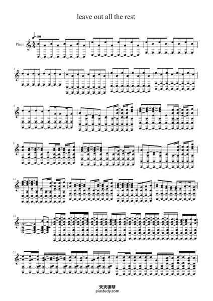 “leave out all the rest”钢琴谱-Linkin Park-免费下载-天天钢琴