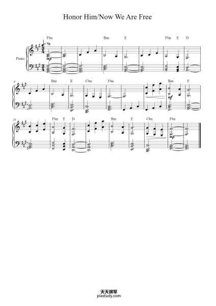 “Honor Him/Now We Are Free (from Gladiator)”钢琴谱-Hans Zimmer-免费下载-天天钢琴