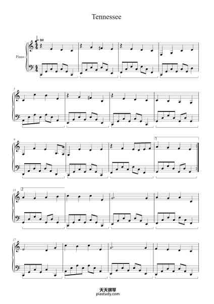 “Tennessee (Pearl Harbor)”钢琴谱-Hans Zimmer-免费下载-天天钢琴