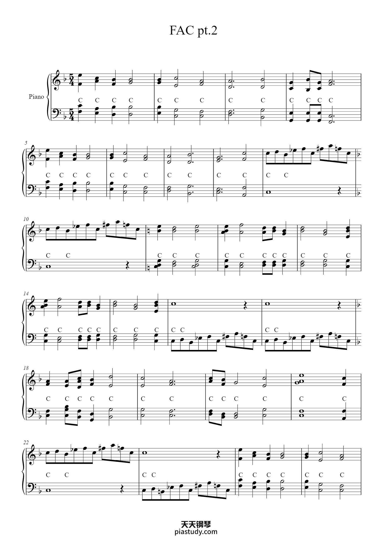 FAC pt.2้ข็ด่ฐฑ - Victoria Sites - free piano sheet music - PiaNoproblem