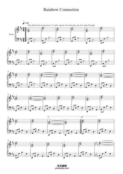 “Rainbow Connection”钢琴谱-originally by: the muppets Caitlyn O'Loughlin-免费下载-天天钢琴