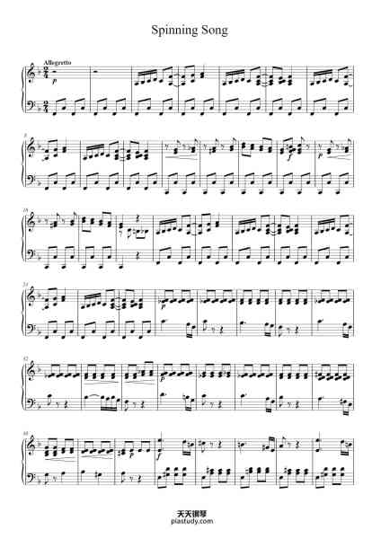 “Spinning Song”钢琴谱-Albert Ellmenreich-免费下载-天天钢琴