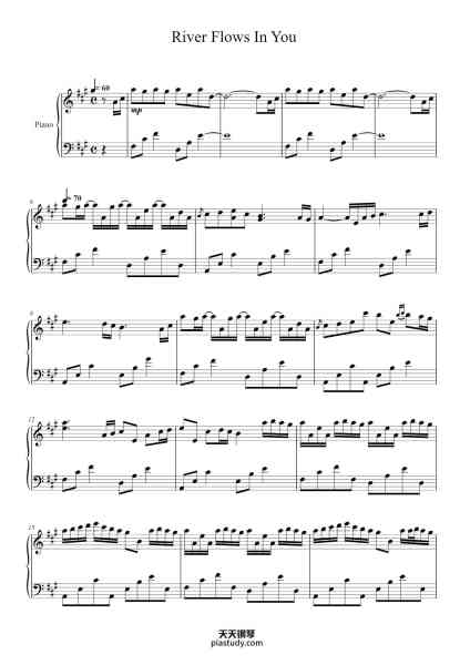 “River Flows In You”钢琴谱-YIRUMA-免费下载-天天钢琴