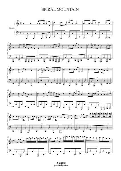 “SPIRAL MOUNTAIN”钢琴谱-Composed by Grant Kirkhope-免费下载-天天钢琴