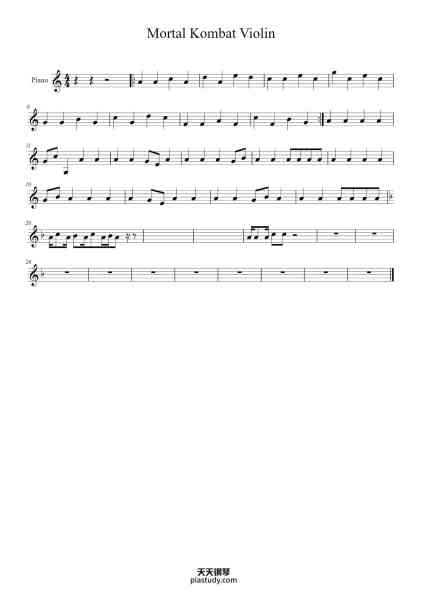 “Mortal Kombat Violin”钢琴谱-Misc Computer Games-免费下载-天天钢琴