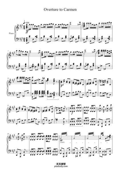 “Carmen: Overture”钢琴谱-Georges Bizet-免费下载-天天钢琴