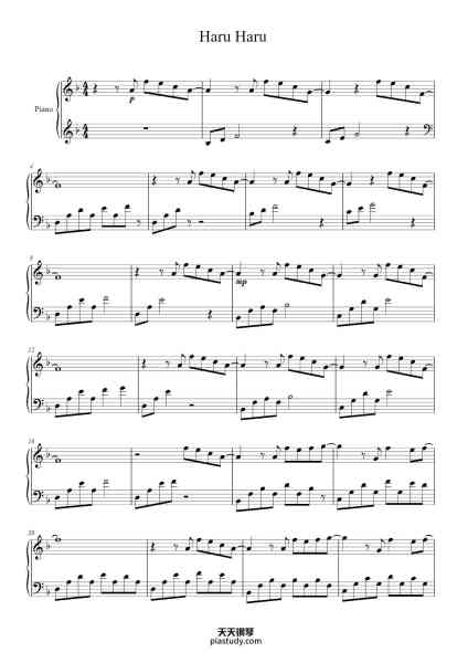 “Haru Haru”钢琴谱-Transcribed by: PIANCap-免费下载-天天钢琴