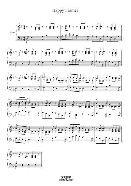 “Happy Farmer No. 10 - Album for the Young ”钢琴谱-Robert Schumann-免费下载-天天钢琴