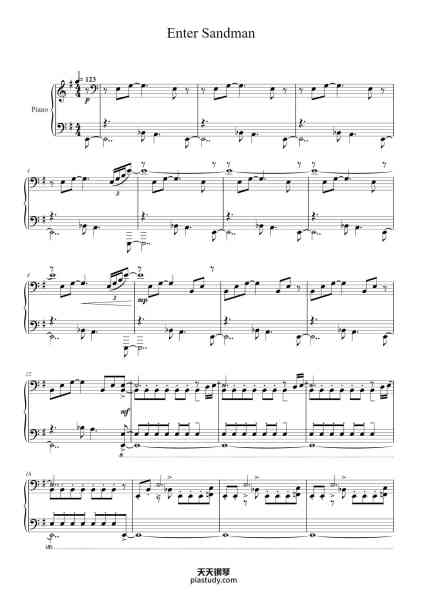 “Enter Sandman”钢琴谱-Hughckens-免费下载-天天钢琴