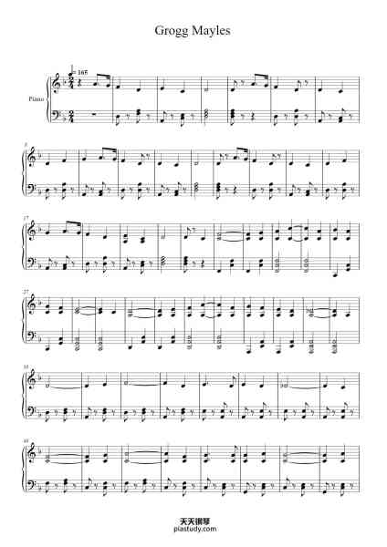 “Grogg Mayles”钢琴谱-Sea of Thieves arr. Ethan Blier-免费下载-天天钢琴
