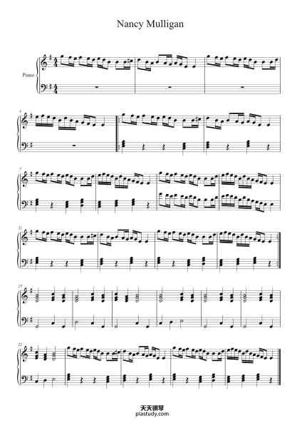 “Nancy Mulligan”钢琴谱-Ed Sheeran-免费下载-天天钢琴