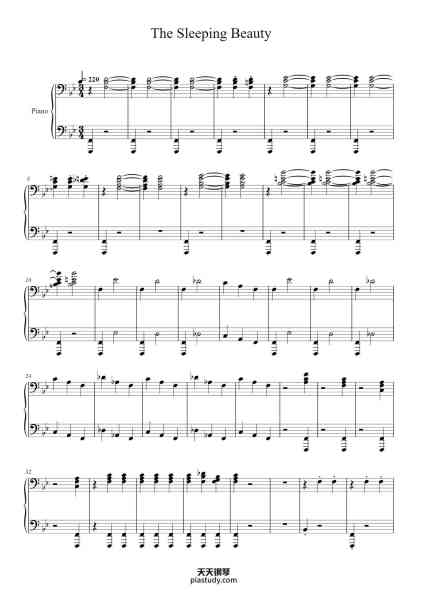 “The Sleeping Beauty”钢琴谱-Pyotr Ilyich Tchaikovsky - Arr. Sergei Rachmaninoff-免费下载-天天钢琴