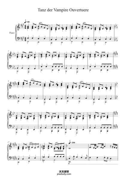“Tanz der Vampire Ouvertuere”钢琴谱-Arr.: N. Lill-免费下载-天天钢琴