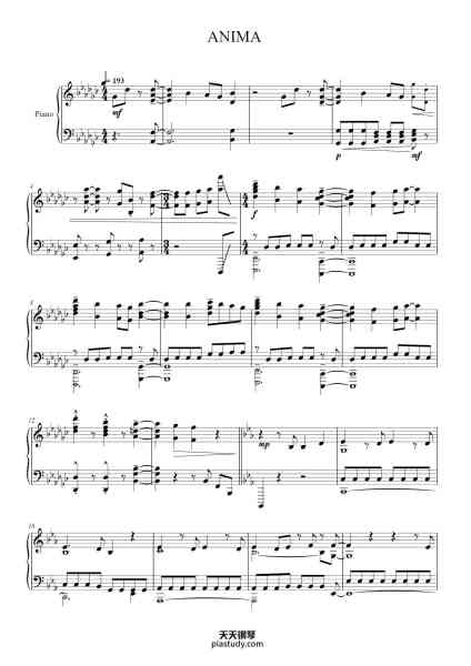 “ANIMA”钢琴谱-Lide Mcney-免费下载-天天钢琴