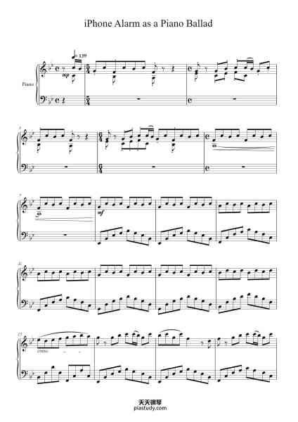 “iPhone Alarm as a Piano Ballad”钢琴谱-Arranged by Tony Ann-免费下载-天天钢琴
