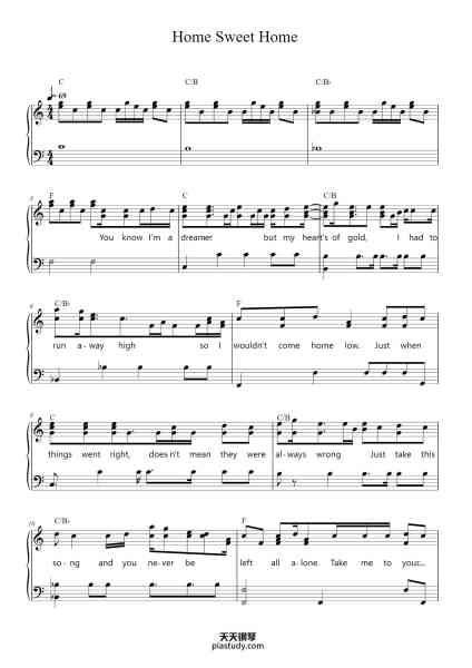 “Home Sweet Home”钢琴谱-Annotated by Ian Citulsky-免费下载-天天钢琴