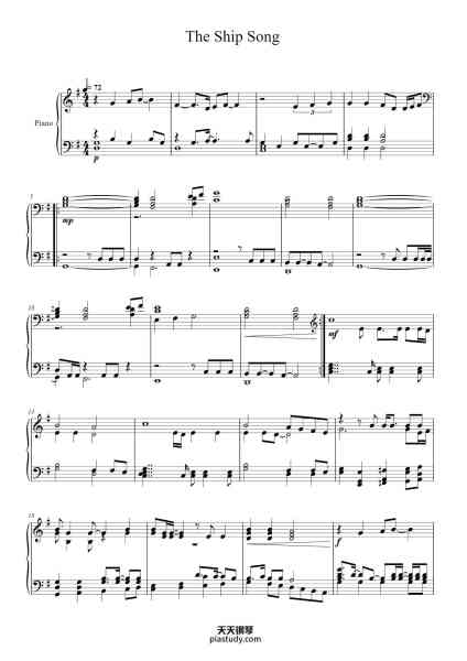 “The Ship Song”钢琴谱-Nick Cave-免费下载-天天钢琴