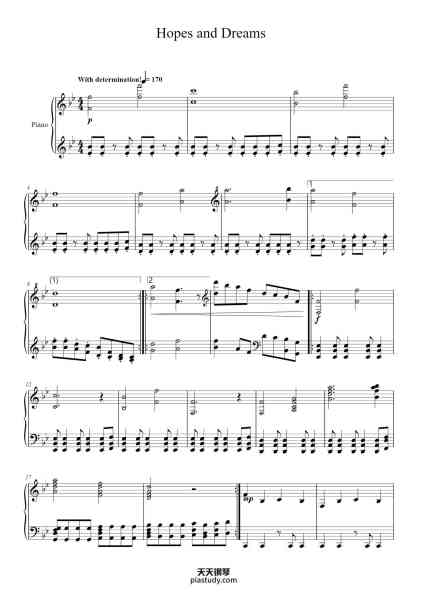 “Hopes and Dreams/Save the World”钢琴谱-Toby Fox-免费下载-天天钢琴