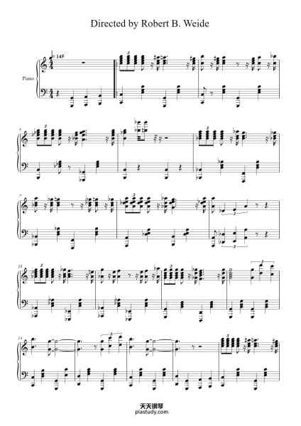 “Directed by Robert B. Weide”钢琴谱-Music by Luciano Michelini
Arranged by PianoX

Transcribed by lkwkl
-免费下载-天天钢琴