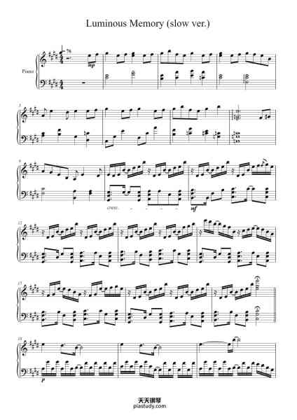 “Luminous Memory (slow ver.)”钢琴谱-Scriplip Borgdel-免费下载-天天钢琴