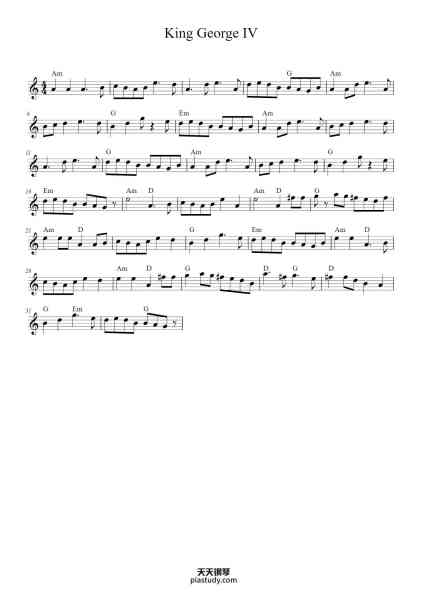 “King George IV”钢琴谱-Trad?-免费下载-天天钢琴