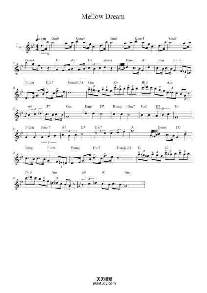 “Mellow Dream”钢琴谱-Ryo Fukui, Transcribed by Armando Flores-免费下载-天天钢琴
